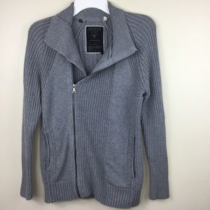 Guess Gray Cardigan Zip XS Knit